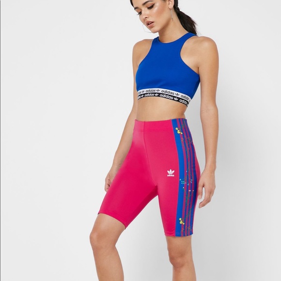 adidas biker shorts pink